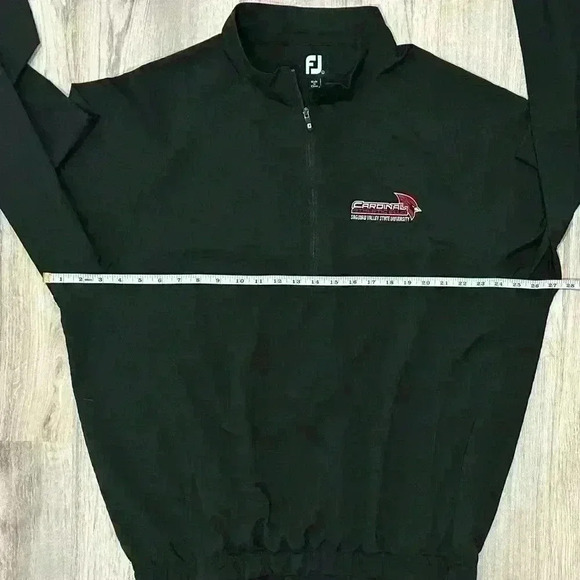 FootJoy Black Quarter Zip Jacket Saginaw SVSU Cardinals Embroidered Logo Size L - Picture 7 of 8